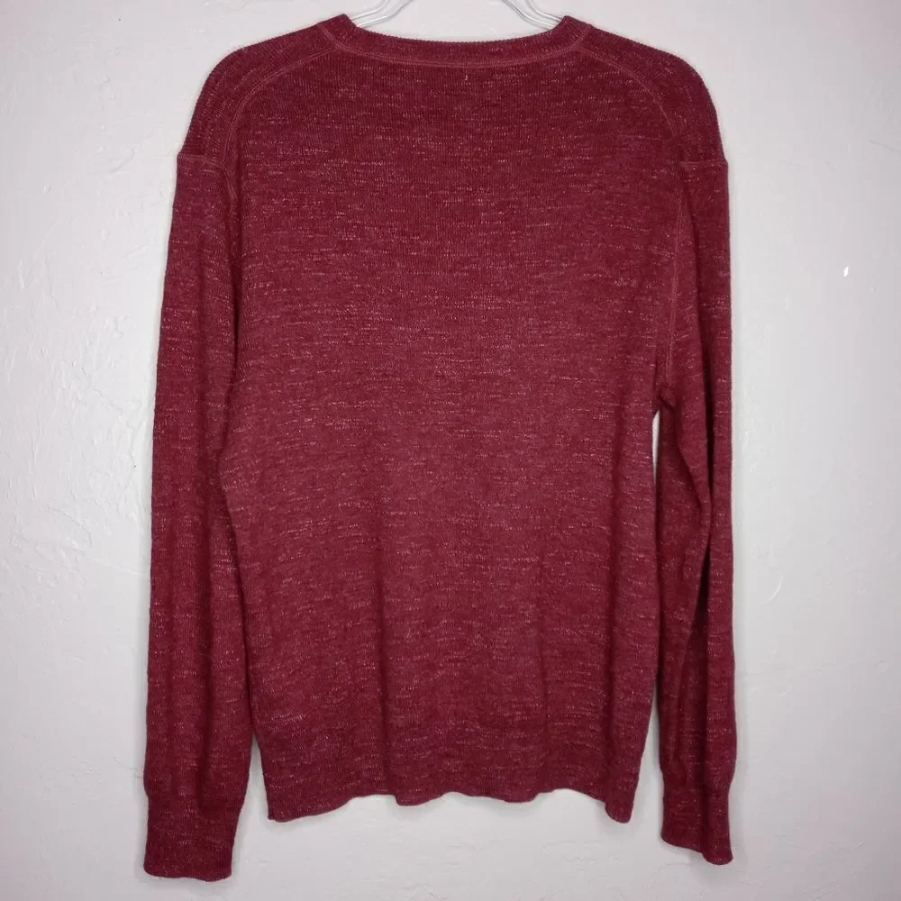 J. Crew Men's Cotton Crew Neck Red Re-Imagined Sweater